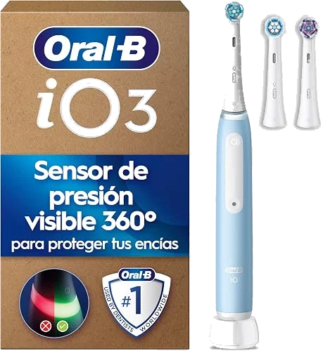 Oral-B iO 3 cepillo eléctrico con 3 cabezales, azul