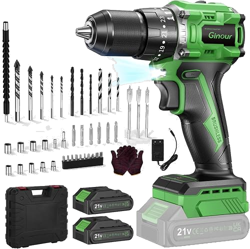 Taladro percutor Ginour 21 V sin escobillas con batería