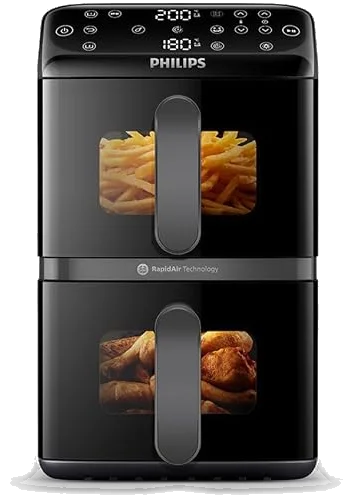 Freidora de aire Philips 4000 Airfryer de doble cesta vertical 10 L