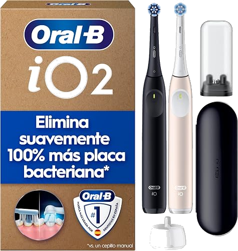 Pack de 2 cepillos eléctricos Oral-B iO 2 (negro y rosa)