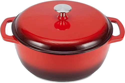 Amazon Basics cazuela de hierro fundido esmaltado con tapa 6,9 L