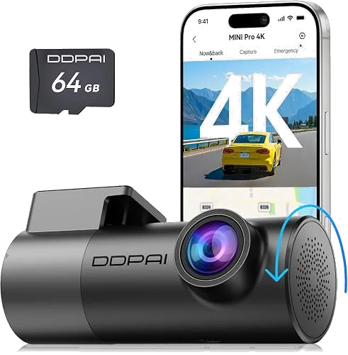 Cámara para coche DDPAI Mini Pro 4K con tarjeta de 64 GB