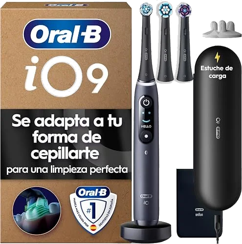 Cepillo eléctrico Oral-B iO 9 negro con 3 cabezales