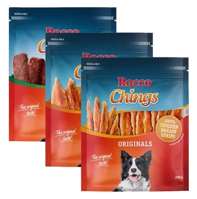Snacks Rocco Chings Originals pack de prueba pollo y pato (3 x 250 g)