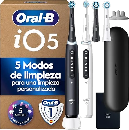 Pack de 2 cepillos eléctricos Oral-B iO 5N (negro y blanco)