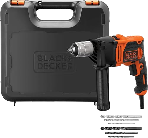 Taladro percutor BLACK+DECKER 850 W con 6 brocas y maletín