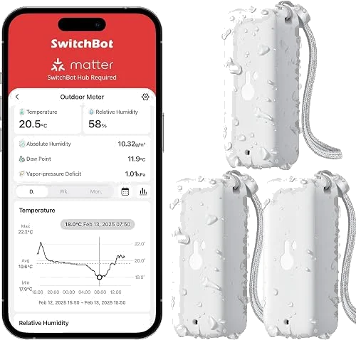 SwitchBot termohigrómetro de exterior IP65 con Bluetooth de 100 m