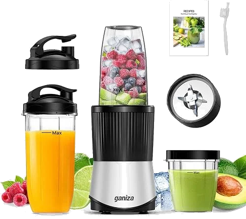 Batidora de vaso Ganiza de 900 W con 3 vasos Tritan para llevar