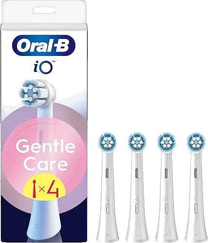 Pack de 4 cabezales Oral-B iO Gentle Care originales, blancos