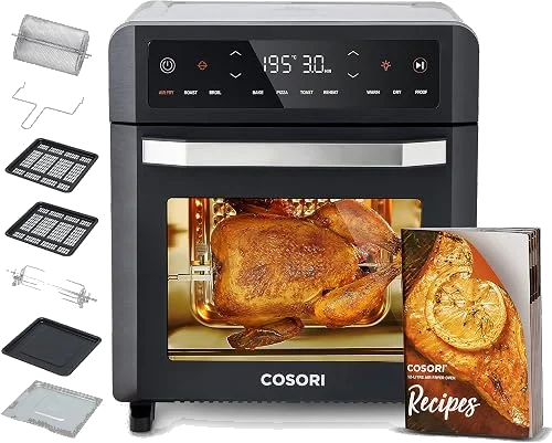 Freidora de aire horno Cosori 12 L con doble resistencia y ventana